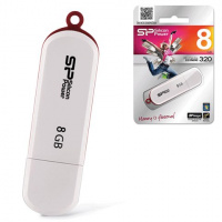 USB флешка Silicon Power LuxMini 320 8Gb, 10/5 мб/с, белый