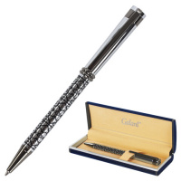 Ручка подарочная шариковая GALANT 'Locarno', корпус серебристый с черным, хромированные детали, пишу