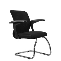 Кресло офисное Метта SU-M-4 ткань-сетка, черная, полозья хром