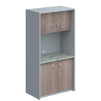 Шкаф для посуды Skyland SCB 120.2MT, дуб сонома/металлик, 1030х600х2000мм