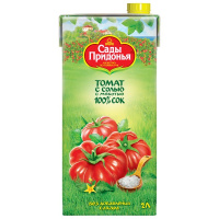 Сок Сады Придонья томатный с солью, с мякотью восстановленный 2л