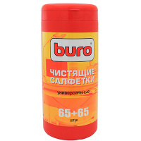 Салфетки чистящие универсальные Buro BU-Tmix 65 влажных+65 сухих, в тубе