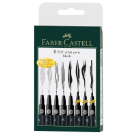 Набор ручек капиллярных Faber-Castell Pitt Artist Pen черные, 8шт, черный корпус
