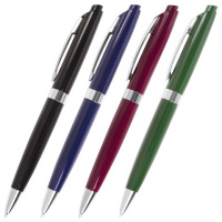 Шариковая ручка автоматическая Brauberg Diplomat синяя, 0.35мм, ассорти корпус