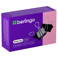 Зажимы для бумаг Berlingo 51мм, черные, 12 шт/уп