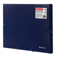 Пластиковая папка на резинке Brauberg Income синяя, A4, до 280 листов