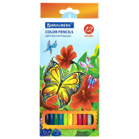 Набор цветных карандашей Brauberg Wonderful butterfly 12 цветов