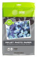 Фотобумага для струйных принтеров Cactus CS-GA413020ED А4, 20 листов, 130 г/м2, белая, глянцевая