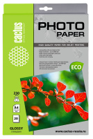 Фотобумага для струйных принтеров Cactus CS-GA423020E А4, 20 листов, 230 г/м2, белая, глянцевая
