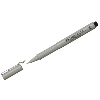 Ручка капиллярная Faber-Castell Ecco Pigment черная, 0.6мм, серый корпус