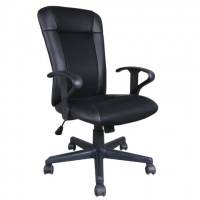 Кресло руководителя Brabix Optima MG-370 экокожа, черная, ткань, черная, крестовина пластик