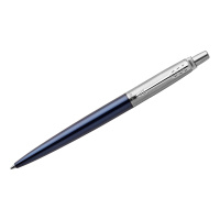 Шариковая ручка автоматическая Parker Jotter Essential M, синий металлик/серебристый корпус, 1953186
