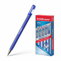 Гелевая ручка Erich Krause G-cube синяя, узел 0.5мм, линия письма 0.4мм, корпус синий