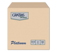 Салфетки сервировочные Gratias кремовые, 33х33см, 2 слоя, 50шт/уп