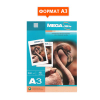 Фотобумага для струйных принтеров Mega Glossy Premium А3, 15 листов, 240 г/м2, глянцевая