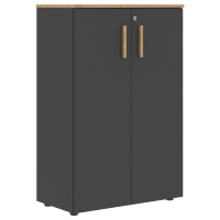 Шкаф с средними дверьми и топом FMC 80.1(Z) Черный графит/Дуб Гамильтон 802х429х1213 FORTA