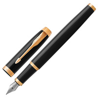 Перьевая ручка Parker IM Core F, черный/позолоченный корпус, 1931645