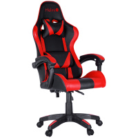 Кресло геймера Helmi Effect HL-G05, экокожа, черно-красная, 2 подушки, крестовина пластик