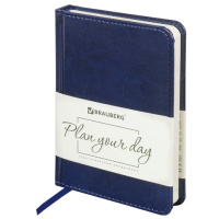 Ежедневник недатированный Brauberg Imperial темно-синий, А6, 160 листов, под гладкую кожу