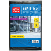 Мешки для мусора Officeclean ПВД 240л, особо прочные, 5 шт