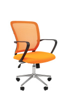 Кресло офисное Chairman 698 ткань, черная, оранжевая TW-66, крестовина хром