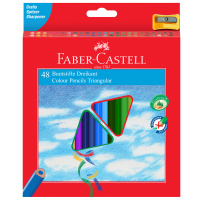 Карандаши цветные Faber-Castell 'Ecopen' 48цв., трехгран., заточен., картон, европодвес, с точилкой
