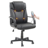 Кресло руководителя Brabix Relax MS-001 черный, 4 массажных модуля, экокожа