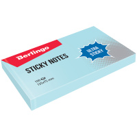 Блок для записей с клейким краем Berlingo Ultra Sticky голубой, пастель, 125х75мм, 100 листов