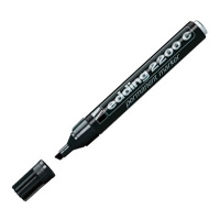 Маркер перманентный Edding 2200C черный, 1.5-3мм, скошенный наконечник, универсальный, заправляемый,