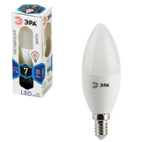 Лампа светодиодная Эра 7Вт, E14, 4000К, нейтральный белый свет, свеча