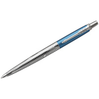 Шариковая ручка автоматическая Parker Jotter Special Edition Modern Blue CT M, голубой/хром корпус,