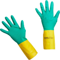 Перчатки резиновые Vileda Professional р. XL, зелено-желтые, 120270