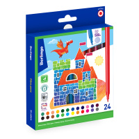 Фломастеры для рисования Berlingo Замки 24 цвета, смываемые, с магнитной закладкой