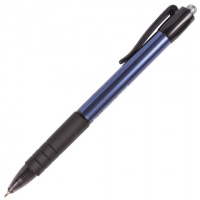 Шариковая ручка автоматическая Brauberg Trace синяя, 0.7мм, масляная основа, черно-синий корпус