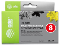 Картридж струйный Cactus CS-CLI8Y желтый (12мл) для Canon Pixma MP470/MP500/MP510/MP520/MP530/MP600/