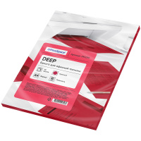 Цветная бумага для принтера Officespace Deep красная, А4, 50 листов, 80г/м2