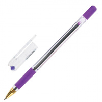 Ручка шариковая Munhwa MC Gold фиолетовая, 0.5мм, прозрачный корпус