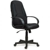 Кресло офисное Brabix City EX-512 кожзам, черный, ткань, черная, крестовина пластик