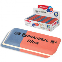 Ластик BRAUBERG 'Ultra', 42х14х8 мм, красно-синий, натуральный каучук, 228708