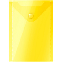 Пластиковая папка на кнопке Officespace желтая, А6, 150мкм