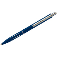 Ручка шариковая Luxor 'Window' синяя, 1,0мм, корпус синий/хром, кнопочный механизм