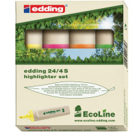 Набор текстовыделителей Edding ECO 24 набор 4 цвета, 1-5мм, скошенный наконечник