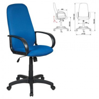 Кресло руководителя Бюрократ CH-808AXSN ткань, синяя, TW, крестовина пластик