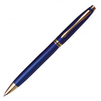 Шариковая ручка автоматическая Brauberg De luxe Blue синяя, 1мм, синий корпус
