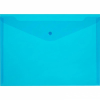 Пластиковая папка на кнопке Attache КНК 150 синяя прозрачная, А4, 10шт/уп