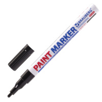 Маркер-краска Brauberg Paint Marker черный, 2мм, нитро-основа, алюминиевый корпус