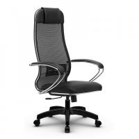 Кресло офисное Метта B 1m 5.1/K116, сетка/экокожа, черная, крестовина пластик 17831