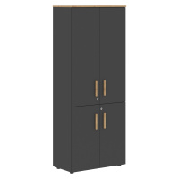 Шкаф с средними и малыми дверьми FHC 80.3(Z) Черный графит/Дуб Гамильтон 802х429х1983 FORTA