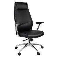 Кресло руководителя Helmi HL-E33 'Synchro Premium', экокожа черная, синхромеханизм, алюминий, до 150