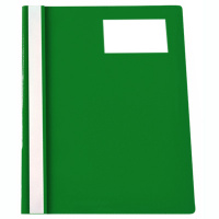Скоросшиватель пластиковый Бюрократ с карманом для визитки зеленый, А4, PS-V20GRN